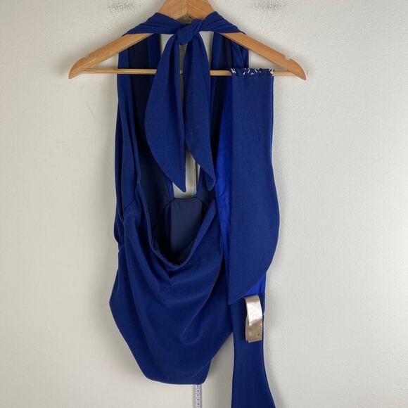 Johanna Ortiz Sunken Glory Halter One Piece Swimsuit Size M Midnight Blue - Picture 12 of 16